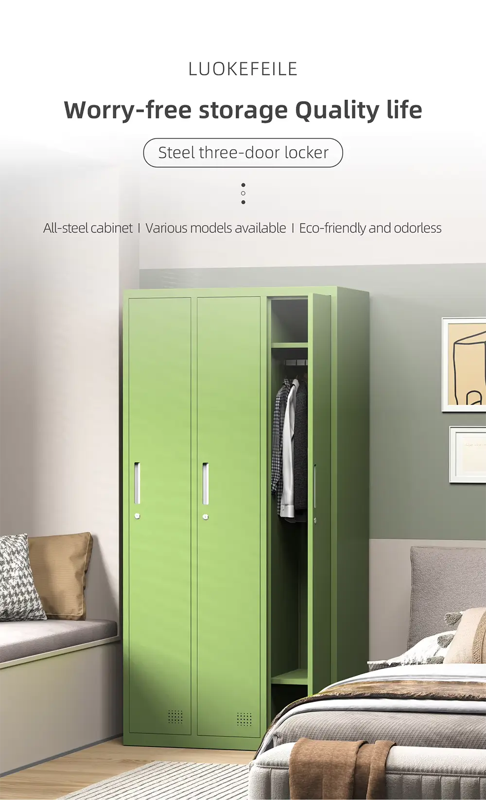 Green steel locker