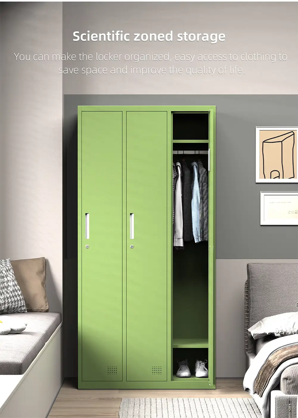 Green steel locker