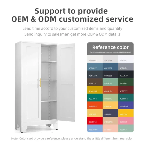 White metal wardrobe with customizable color options and OEM/ODM services