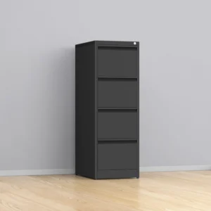 Black 4 Drawer Filing Cabinet for Home and Office Storage