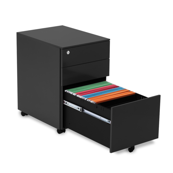 Mobile Black Drawer File Cabinet