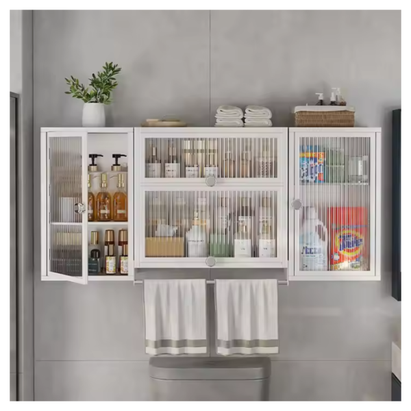 Stylish Tall Bathroom Storage Cabinet with Adjustable Shelves - Image 2