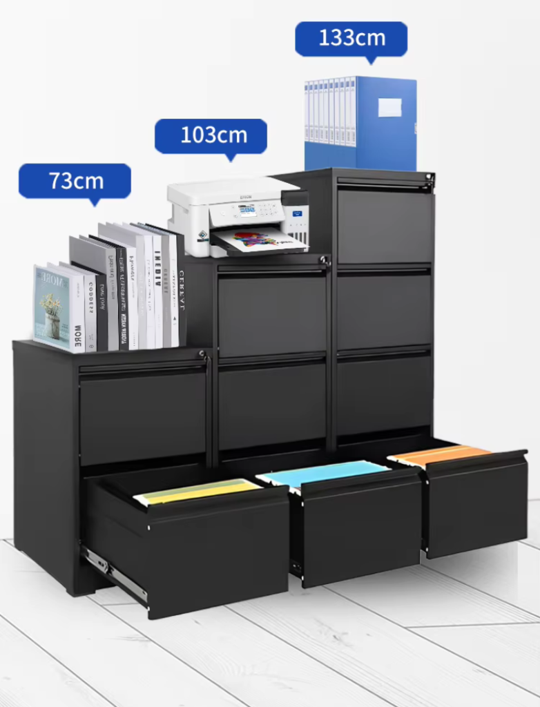 Black 2 Drawer File Cabinet