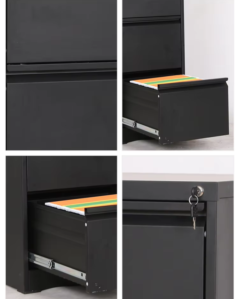 Black 2 Drawer File Cabinet