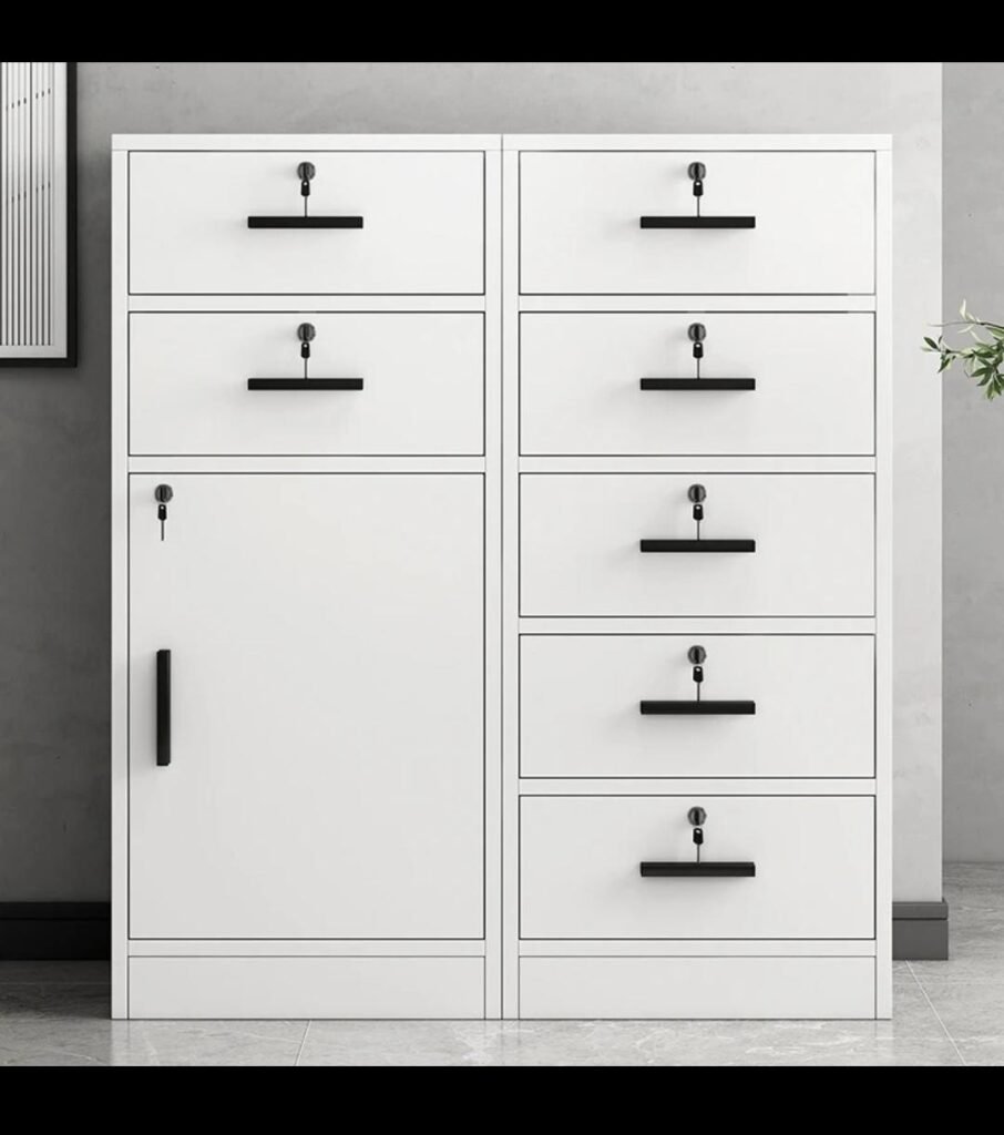 White Rolling File Cabinet